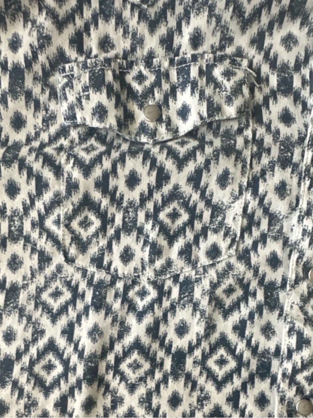 Wrangler Retro Premium XXL Men's Blue Geometric Aztec Short Sleeve Button Up - Picture 3 of 8